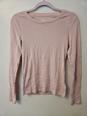 GAP NWT Light Pink Long Sleeve Crewneck Top